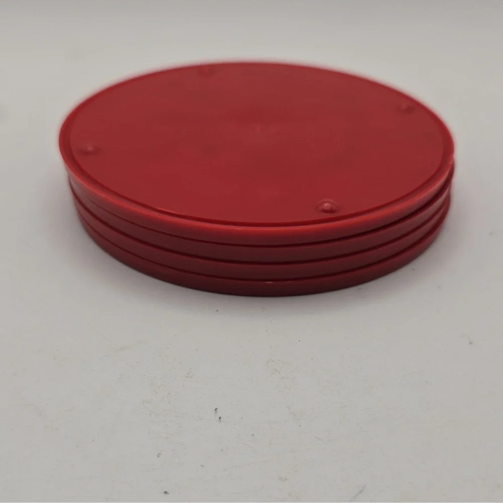 Coca-Cola Christmas Wreath Coaster Set of 4 Red Plastic 1991